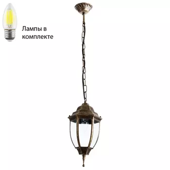 Уличный подвесной светильник с лампочкой Arte lamp A3151SO-1BN+Lamps