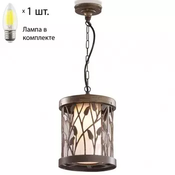 Уличный подвесной светильник с лампочкой Odeon Light Lagra 2287/1+Lamps Е27 Свеча