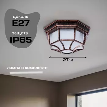 Уличный потолочный светильник с лампочкой от Lustrof 762852-752007