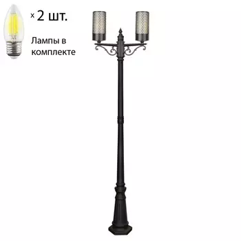 Уличный светильник с лампочками Favourite Barrel 3020-2F+Lamps Е27 Свеча