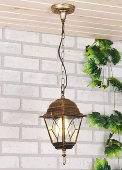 Vega H черное золото Уличный подвесной светильник Elektrostandard 4690389012341 (a025020)