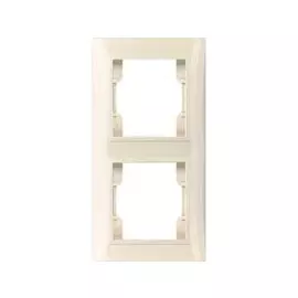 Вертикальная двухместная рамка (кремовый) Volsten Violet V01-22-A22-M (9976)