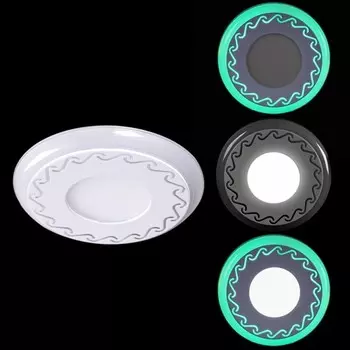 Встраиваемый светодиодный светильник с подсветкой Reluce 12603-9.0-001TM LED3+3W WH/DL+GN Reluce (1383816)