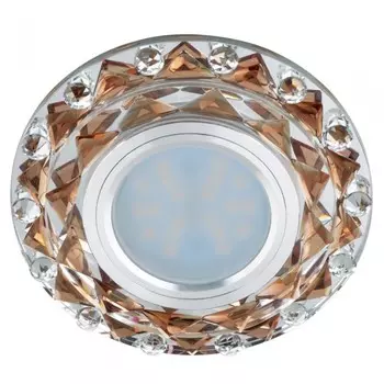 Встраиваемый светильник с LED подсветкой Fametto Luciole DLS-L130 GU5.3 Chrome/Brown (UL-00002713)