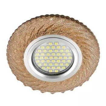 Встраиваемый светильник с LED подсветкой Fametto Luciole DLS-L137 Gu5.3 Glassy/Tea (UL-00003866)