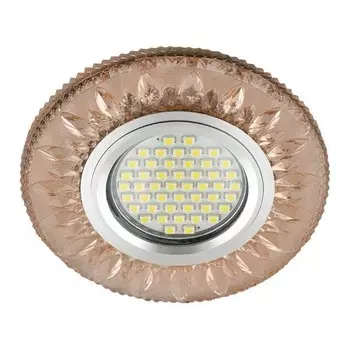 Встраиваемый светильник с LED подсветкой Fametto Luciole DLS-L141 Gu5.3 Glassy/Light Tea (UL-00003879)