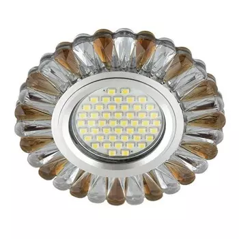 Встраиваемый светильник с LED подсветкой Fametto Luciole DLS-L145 Gu5.3 Glassy/Tea (UL-00003892)