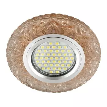 Встраиваемый светильник с LED подсветкой Fametto Luciole DLS-L146 Gu5.3 Glassy/Tea (UL-00003895)