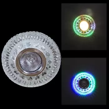 Встраиваемый светильник с LED подсветкой Reluce 10499-9.0-001CNB MR16+LED3W CL/RGB (1390254)
