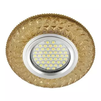 Встраиваемый светильник с LED подсветкой Fametto Luciole DLS-L144 Gu5.3 Glassy/Gold (UL-00003888)
