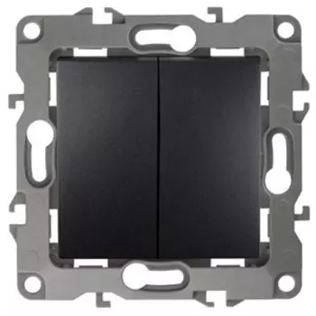 Выключатель двухклавишный ЭРА 12 10AX 250V 12-1004-05 Б0014655