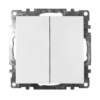 Выключатель двухклавишный (белый) Катрин Stekker GLS10-7104-01 39300