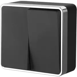 Выключатель двухклавишный Gallant (черный/хром) Werkel W5020035