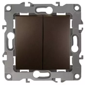 Выключатель двухклавишный ЭРА 12 10AX 250V 12-1004-13 Б0019312