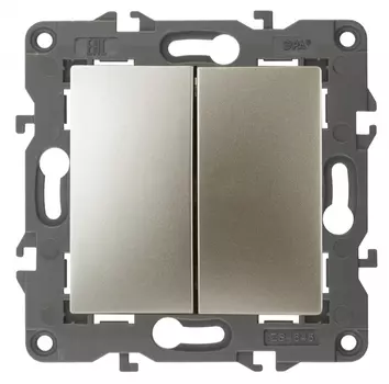 Выключатель двухклавишный ЭРА Elegance 10AX 250V 14-1104-04 Б0034233