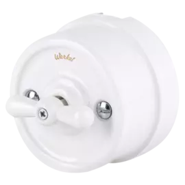 Выключатель двухклавишный на 4 положения (белый) Werkel Retro WL18-01-05 (a036794)