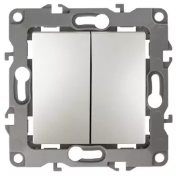 Выключатель двухклавишный ЭРА 12 10AX 250V 12-1004-15 Б0019314