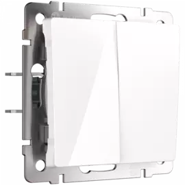 Выключатель двухклавишный проходной (белый) Werkel W1122001