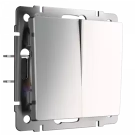 Выключатель двухклавишный проходной (глянцевый никель) Werkel W1122002