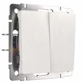 Выключатель двухклавишный проходной (перламутровый рифленый) Werkel W1122013