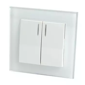 Выключатель двухклавишный с индикатором (белый) Катрин Stekker GLS10-7002-01 39163