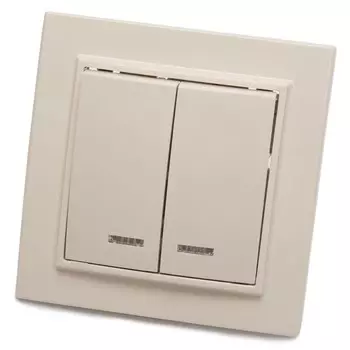 Выключатель двухклавишный с индикатором (слоновая кость) Эрна Stekker PSW10-9002-02 39229