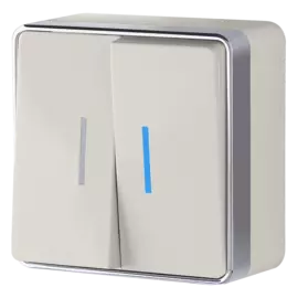 Выключатель двухклавишный с подсветкой Gallant (слоновая кость) Werkel W5020103