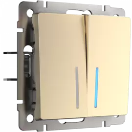 Выключатель двухклавишный с подсветкой (шампань) Werkel W1120111