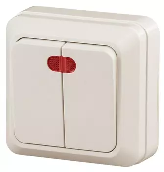 Выключатель двухклавишный с подсветкой (слоновая кость) Quadro Intro 2-105-02 9 (Б0027644)