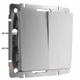 Выключатель двухклавишный (серебряный) Werkel W1120006