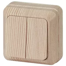 Выключатель двухклавишный (сосна) Quadro Intro 2-104-11 (Б0027642)