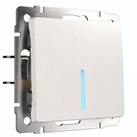 Выключатель одноклавишный проходной с подсветкой (перламутровый рифленый) Werkel W1112113