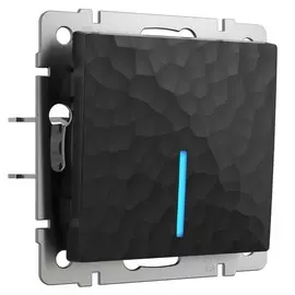 Выключатель одноклавишный с подсветкой (черный) Hammer Werkel W1210108