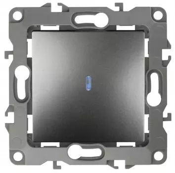 Выключатель одноклавишный с подсветкой ЭРА 12 10AX 250V 12-1102-12 Б0019280
