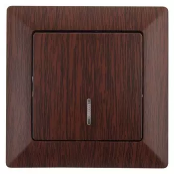 Выключатель одноклавишный с подсветкой (венге) Solo Intro 4-102-10 (Б0043275)