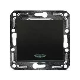 Выключатель проходной одноклавишный с индикатором (черный) Volsten Magenta V01-14-P12-M (9997)