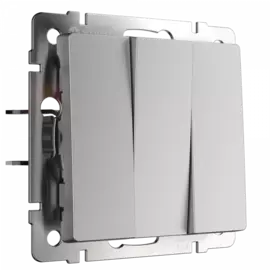 Выключатель трехклавишный (серебряный) Werkel W1130006