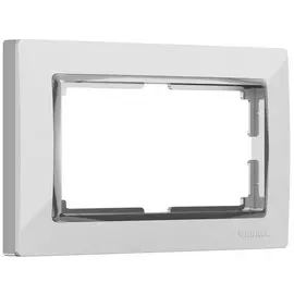 Рамка для двойной розетки (белый/хром) Werkel W0081901