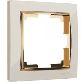 Рамка на 1 пост (слоновая кость/золото) Werkel W0011932