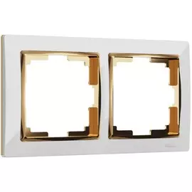 Рамка на 2 поста (белый/золото) Werkel W0021933