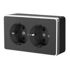 Розетка двойная с заземлением Gallant (черный/хром) Werkel W5072135