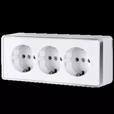 WL15-02-05/ Розетка тройная с заземлением и шторками Gallant (белая) Werkel a041179