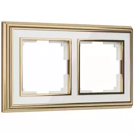 Рамка на 2 поста (золото/белый) Werkel W0021329