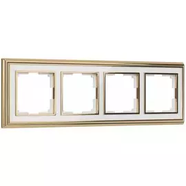 Рамка на 4 поста (золото/белый) Werkel W0041329