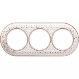 Рамка на 3 поста (белое золото) Werkel Antik Runda WL70-frame-03 (a037900)