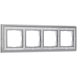 Рамка на 4 поста (хром/белый) Werkel Palacio Gracia WL77-Frame-04 (a041169)