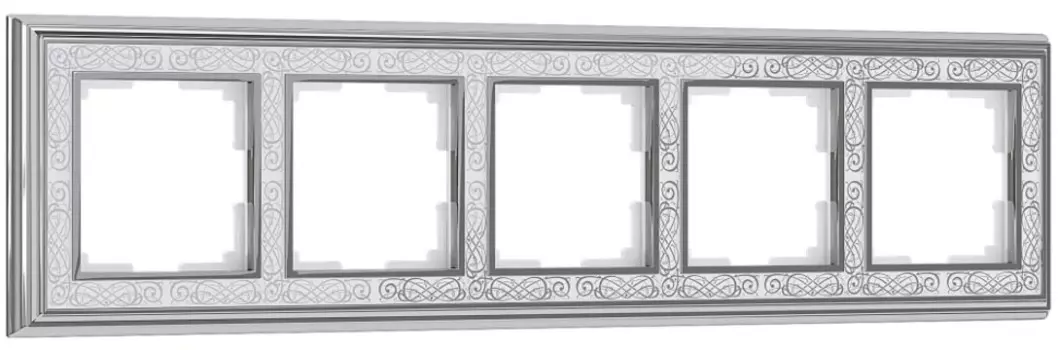 Рамка на 5 постов (хром/белый) Werkel Palacio Gracia WL77-Frame-05 (a041172)
