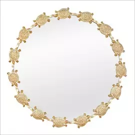 Зеркало Runden Черепахи белый/золото круглое V20022