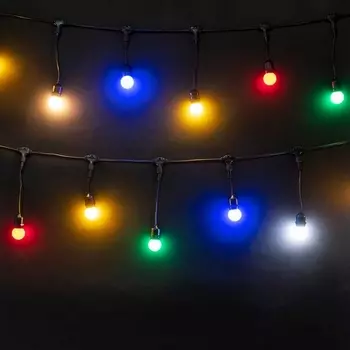 22-266 Гирлянда Unibelt 10м с Шагом 50см, Провод Черный ПВХ, IP54 Laitcom Ретро (Cafe) UNICa10/50-1-2