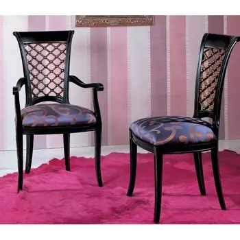 3123/SR Стул, P19B+P16C черный+орех/ ткань UPH F221/07 M-City 3123/S